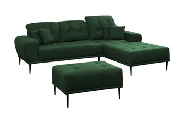 Rapale Soffgrupp Höger med Fotpall - Grön - Möbler - Soffa - Divansoffor & schäslongsoffa