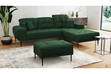 Rapale Soffgrupp Höger med Fotpall - Grön - Möbler - Soffa - Divansoffor & schäslongsoffa