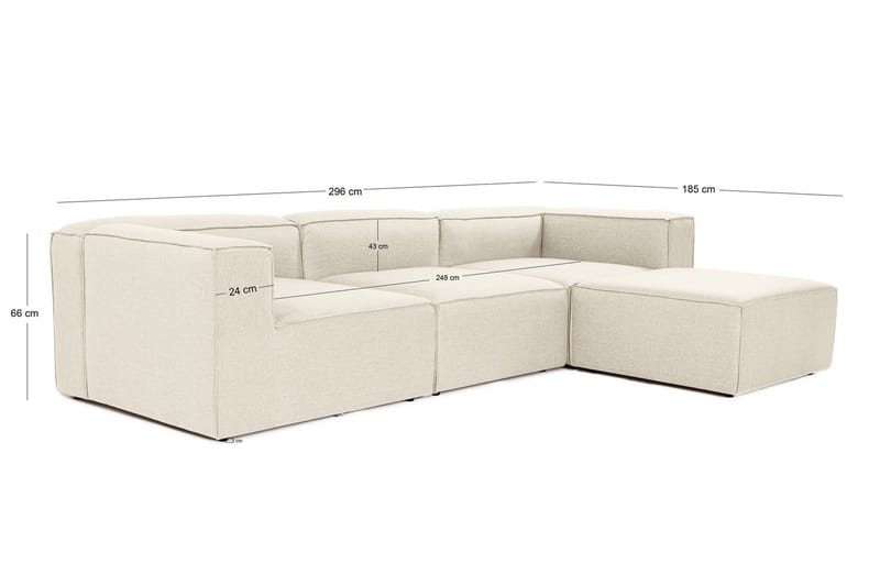 Redlands Soffa med Divan 3-sits - Ecru - Möbler - Soffa - Divansoffor & schäslongsoffa