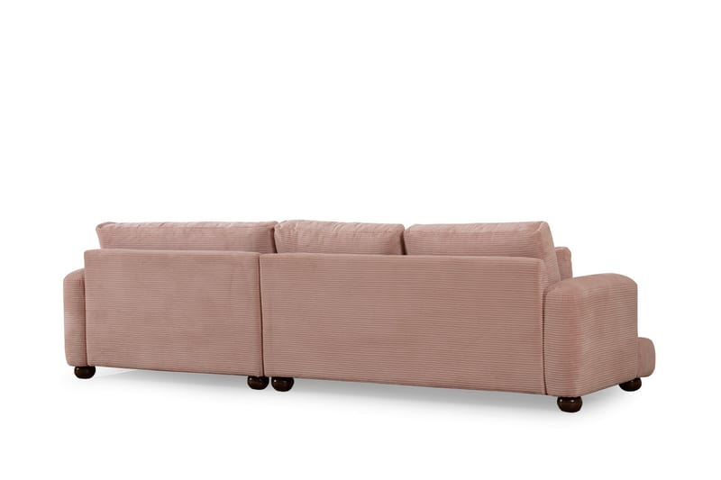 Relento Soffa m. Divan 3-sits - Rosa - Divansoffor & schäslongsoffa - 3 sits soffa med divan