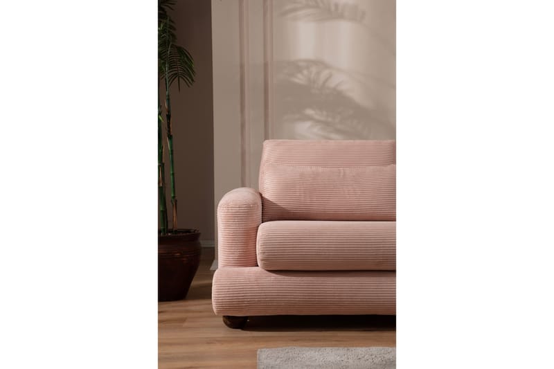 Relento Soffa m. Divan 3-sits - Rosa - Divansoffor & schäslongsoffa - 3 sits soffa med divan