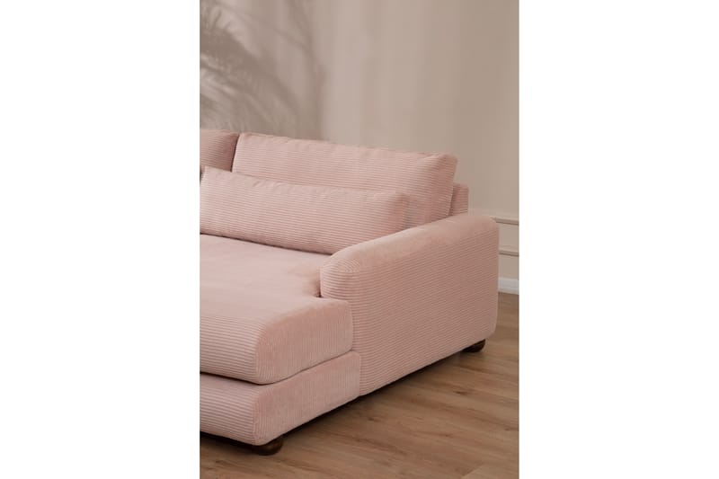 Relento Soffa m. Divan 3-sits - Rosa - Divansoffor & schäslongsoffa - 3 sits soffa med divan