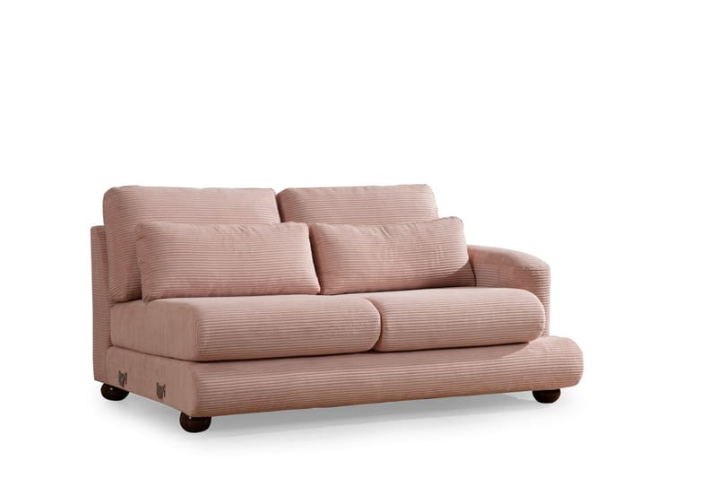 Relento Soffa m. Divan 3-sits - Rosa - Divansoffor & schäslongsoffa - 3 sits soffa med divan