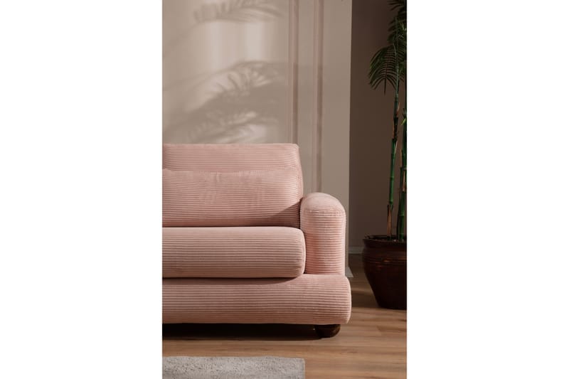 Relento Soffa m. Divan 3-sits - Rosa - Divansoffor & schäslongsoffa - 3 sits soffa med divan