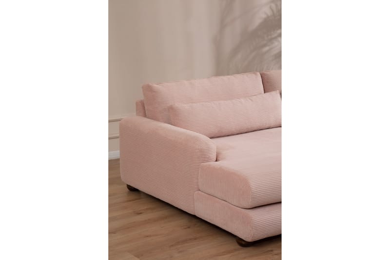 Relento Soffa m. Divan 3-sits - Rosa - Divansoffor & schäslongsoffa - 3 sits soffa med divan