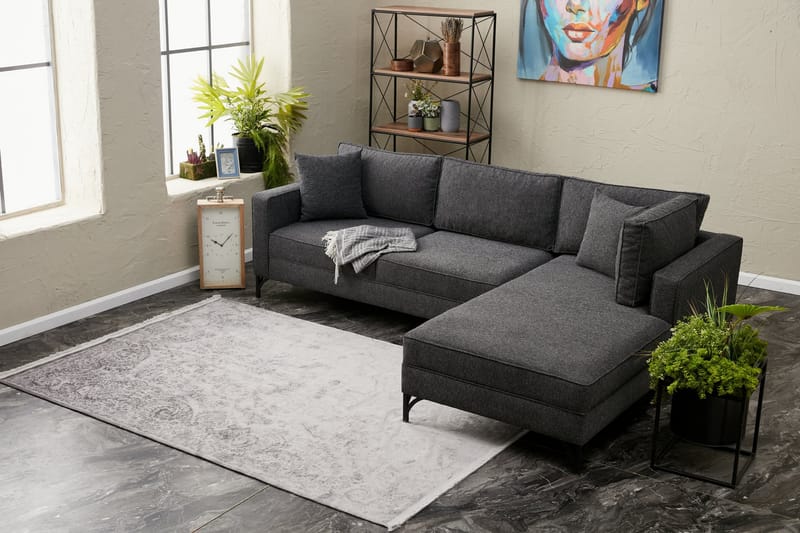 Retzow Soffa m. Divan 4-sits - Antracit - Möbler - Soffa - Divansoffor & schäslongsoffa