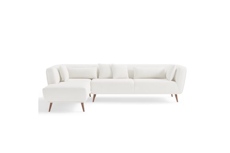 Richie Soffa m. Divan 4-sits - Vit Bouclé - Divansoffor & schäslongsoffa - 4 sits soffa med divan