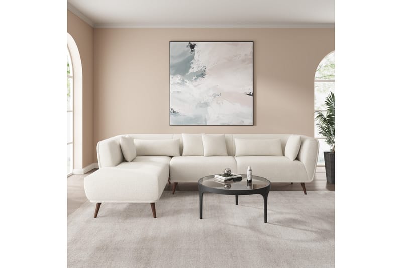 Richie Soffa m. Divan 4-sits - Vit Bouclé - Möbler - Soffa - Divansoffor & schäslongsoffa