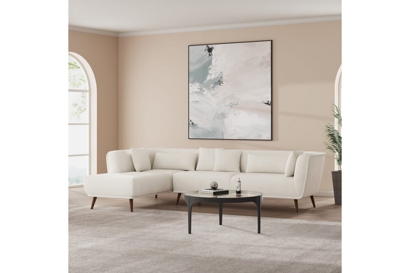 Richie Soffa m. Divan 4-sits - Vit Bouclé - Möbler - Soffa - Divansoffor & schäslongsoffa
