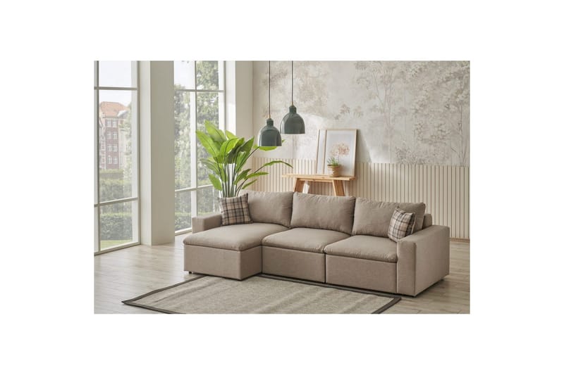 Rivran Soffa med Divan 4-sits - Cream - Möbler - Soffa - Divansoffor & schäslongsoffa
