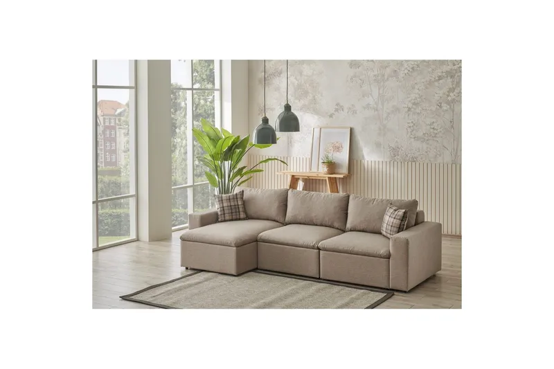Rivran Soffa med Divan 4-sits - Cream - Möbler - Soffa - Divansoffor & schäslongsoffa