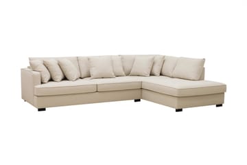Rossita 4-sits Högervänd L-formad Djup Schäslongsoffa i Bouclé - Beige - Möbler - Soffa - Divansoffor & schäslongsoffa