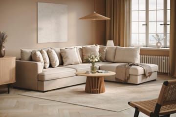 Rossita 4-sits Högervänd L-formad Djup Schäslongsoffa i Bouclé - Beige - Möbler - Soffa - Divansoffor & schäslongsoffa