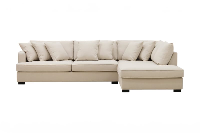 Rossita 4-sits Högervänd L-formad Djup Schäslongsoffa i Bouclé - Beige - Möbler - Soffa - Divansoffor & schäslongsoffa