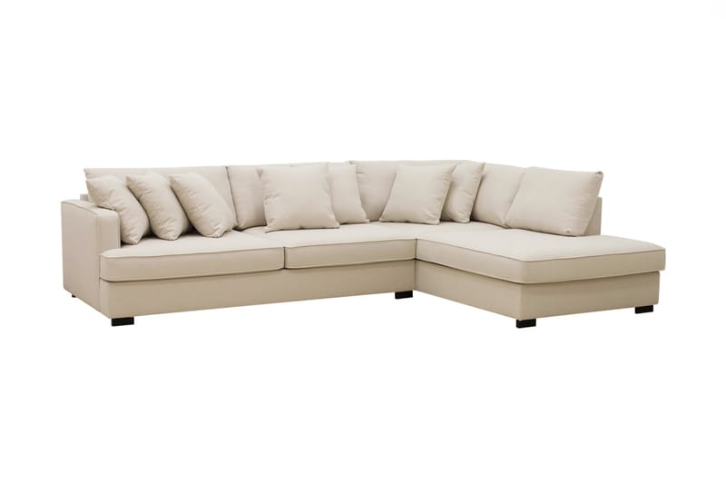 Rossita 4-sits Högervänd L-formad Djup Schäslongsoffa i Bouclé - Beige - Möbler - Soffa - Divansoffor & schäslongsoffa