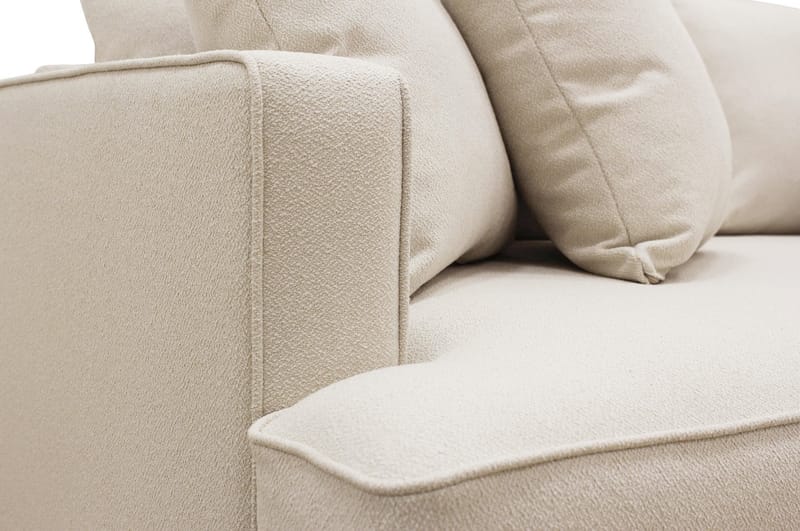 Rossita 4-sits Högervänd L-formad Djup Schäslongsoffa i Bouclé - Beige - Möbler - Soffa - Divansoffor & schäslongsoffa
