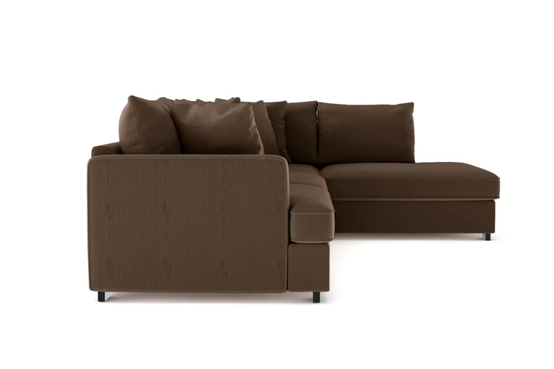 Rossita 4-sits Högervänd L-formad Djup Schäslongsoffa i Manchester - Brun - Möbler - Soffa - Divansoffor & schäslongsoffa