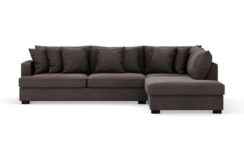 Rossita 4-sits Högervänd L-formad Djup Schäslongsoffa i Manchester - Mörkgrå - Möbler - Soffa - Divansoffor & schäslongsoffa