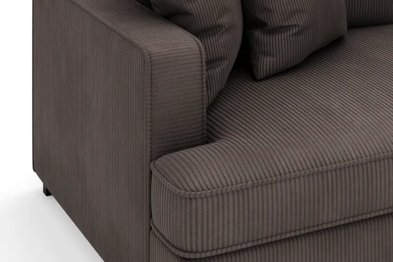 Rossita 4-sits Högervänd L-formad Djup Schäslongsoffa i Manchester - Mörkgrå - Möbler - Soffa - Divansoffor & schäslongsoffa