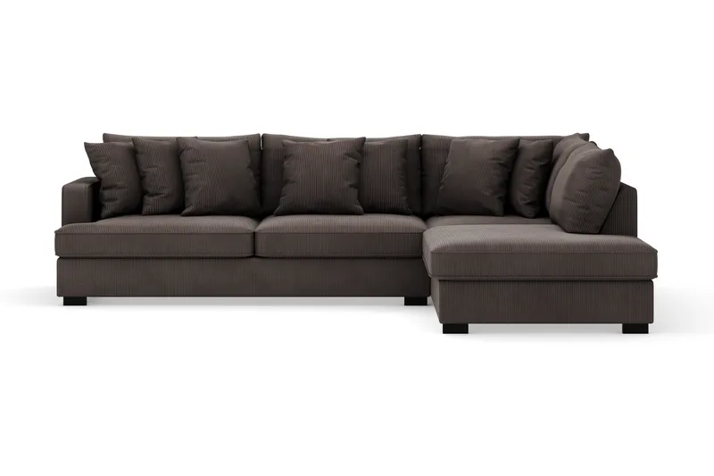 Rossita 4-sits Högervänd L-formad Djup Schäslongsoffa i Manchester, Mörkgrå