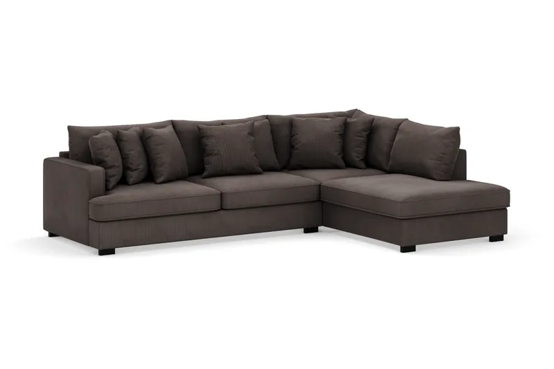 Rossita 4-sits Högervänd L-formad Djup Schäslongsoffa i Manchester - Mörkgrå - Möbler - Soffa - Divansoffor & schäslongsoffa