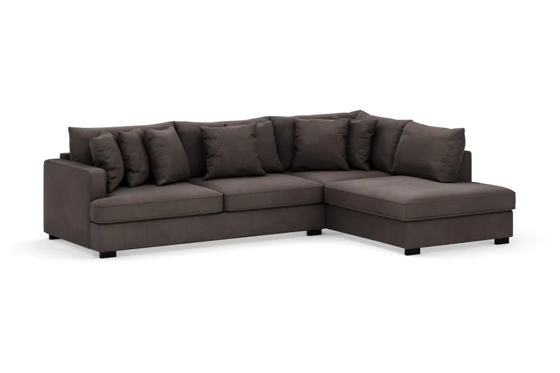 Rossita 4-sits Högervänd L-formad Djup Schäslongsoffa i Manchester - Mörkgrå - Möbler - Soffa - Divansoffor & schäslongsoffa