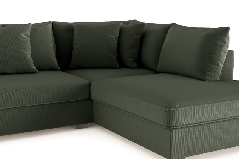Rossita 4-sits Högervänd L-formad Djup Schäslongsoffa i Manchester - Mörkgrön - Möbler - Soffa - Divansoffor & schäslongsoffa