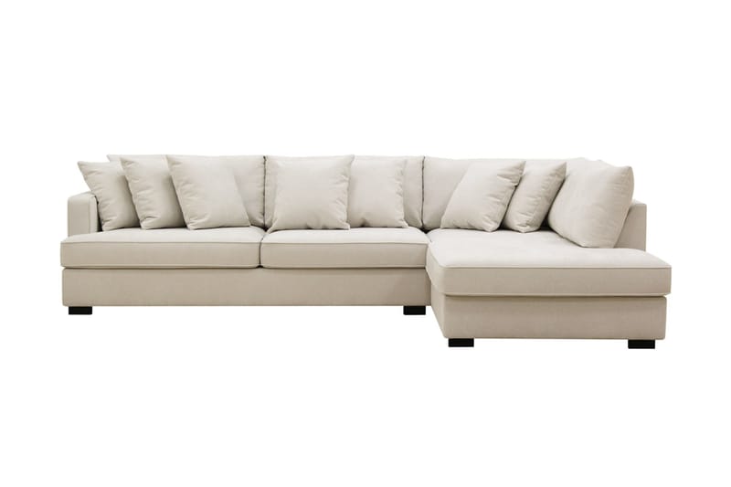 Rossita 4-sits Högervänd L-formad Djup Schäslongsoffa i Tyg - Beige - Möbler - Soffa - Divansoffor & schäslongsoffa