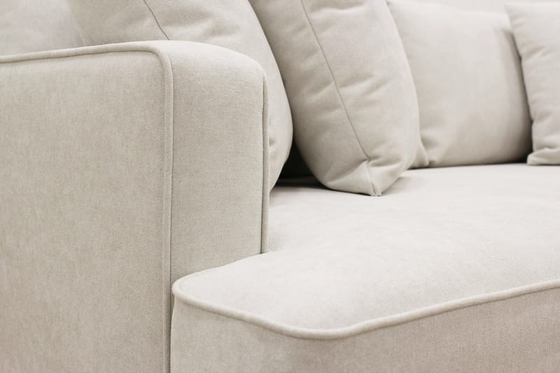 Rossita 4-sits Högervänd L-formad Djup Schäslongsoffa i Tyg - Beige - Möbler - Soffa - Divansoffor & schäslongsoffa