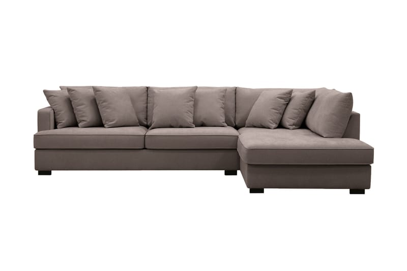 Rossita 4-sits Högervänd L-formad Djup Schäslongsoffa i Tyg - Brun - Möbler - Soffa - Divansoffor & schäslongsoffa