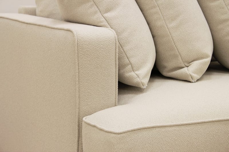 Rossita 4-sits Högervänd L-formad Djup Schäslongsoffa med Hel dyna i Bouclé - Beige - Möbler - Soffa - Divansoffor & schäslongsoffa