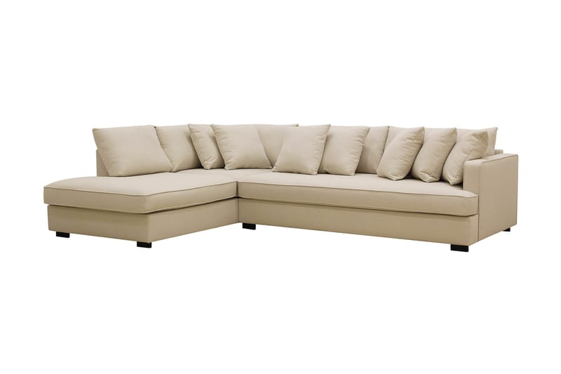 Rossita 4-sits Högervänd L-formad Djup Schäslongsoffa med Hel dyna i Bouclé - Beige - Möbler - Soffa - Divansoffor & schäslongsoffa