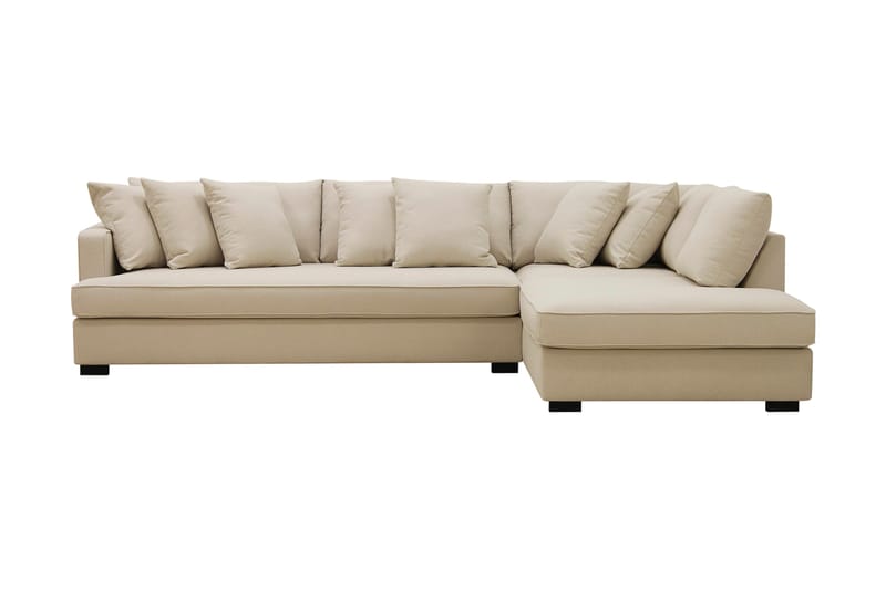 Rossita 4-sits Högervänd L-formad Djup Schäslongsoffa med Hel dyna i Bouclé - Beige - Möbler - Soffa - Divansoffor & schäslongsoffa