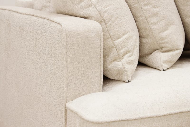 Rossita 4-sits Högervänd L-formad Djup Schäslongsoffa med Hel dyna i Chenille - Beige - Möbler - Soffa - Divansoffor & schäslongsoffa