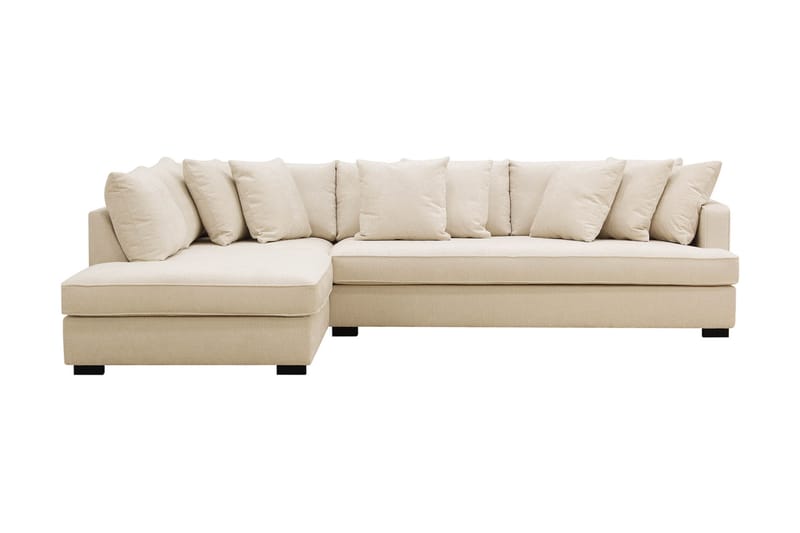 Rossita 4-sits Högervänd L-formad Djup Schäslongsoffa med Hel dyna i Chenille - Beige - Möbler - Soffa - Divansoffor & schäslongsoffa