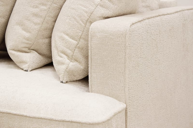 Rossita 4-sits Högervänd L-formad Djup Schäslongsoffa med Hel dyna i Chenille - Beige - Möbler - Soffa - Divansoffor & schäslongsoffa