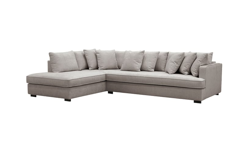 Rossita 4-sits Högervänd L-formad Djup Schäslongsoffa med Hel dyna i Chenille - Grå / Brun - Möbler - Soffa - Divansoffor & schäslongsoffa