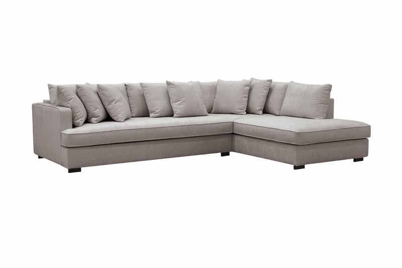 Rossita 4-sits Högervänd L-formad Djup Schäslongsoffa med Hel dyna i Chenille - Grå / Brun - Möbler - Soffa - Divansoffor & schäslongsoffa