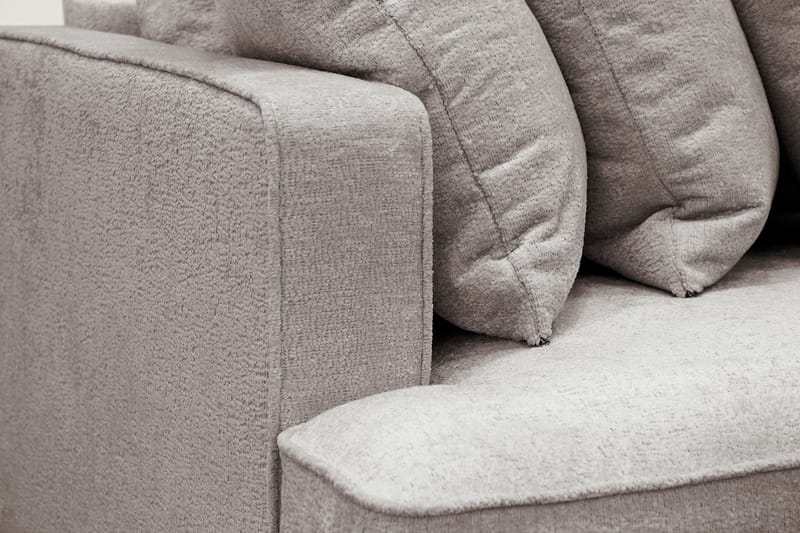 Rossita 4-sits Högervänd L-formad Djup Schäslongsoffa med Hel dyna i Chenille - Grå / Brun - Möbler - Soffa - Divansoffor & schäslongsoffa