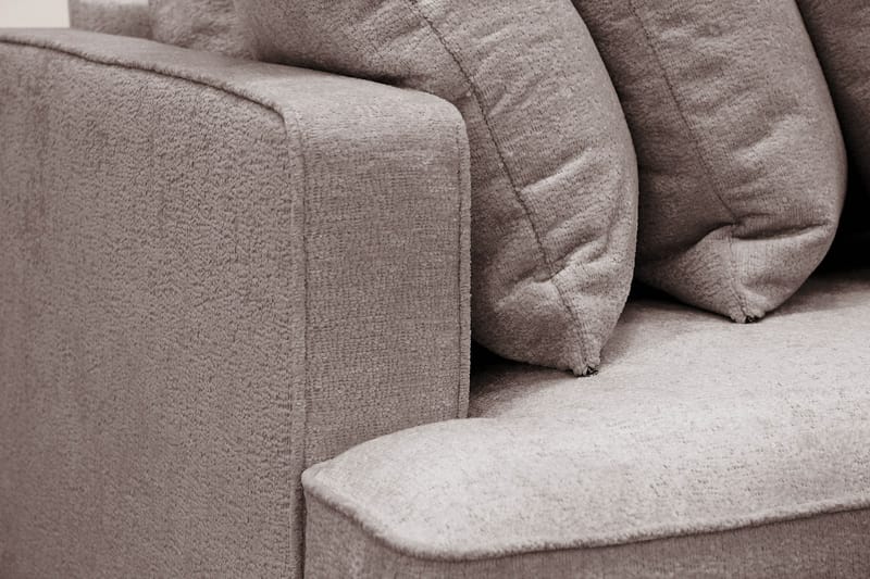 Rossita 4-sits Högervänd L-formad Djup Schäslongsoffa med Hel dyna i Chenille - Grå / Brun - Möbler - Soffa - Divansoffor & schäslongsoffa