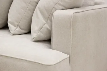 Rossita 4-sits Högervänd L-formad Djup Schäslongsoffa med Hel dyna i Tyg - Beige - Möbler - Soffa - Divansoffor & schäslongsoffa