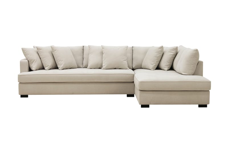 Rossita 4-sits Högerv�änd L-formad Djup Schäslongsoffa med Hel dyna i Tyg - Beige - Möbler - Soffa - Divansoffor & schäslongsoffa