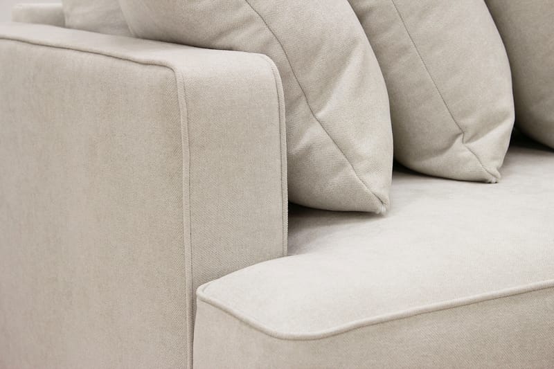 Rossita 4-sits Högervänd L-formad Djup Schäslongsoffa med Hel dyna i Tyg - Beige - Möbler - Soffa - Divansoffor & schäslongsoffa