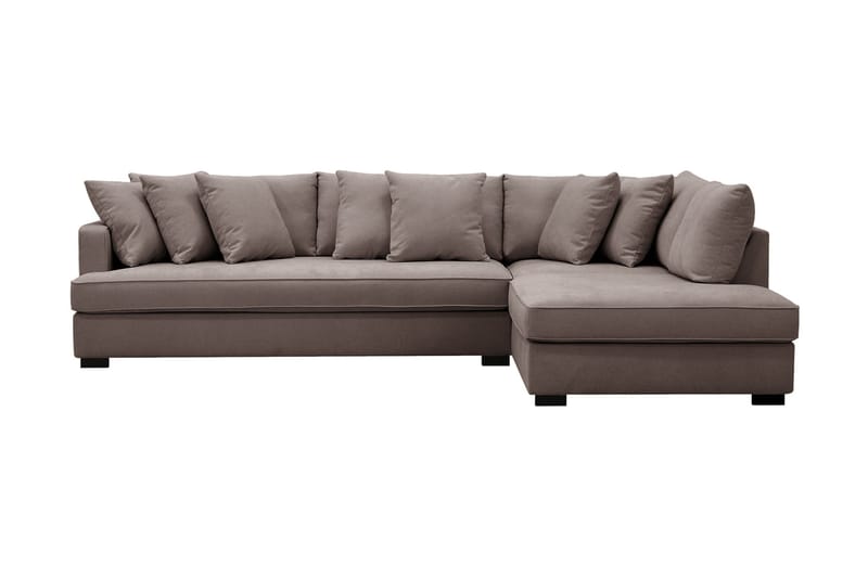 Rossita 4-sits Högervänd L-formad Djup Schäslongsoffa med Hel dyna i Tyg - Brun - Möbler - Soffa - Divansoffor & schäslongsoffa