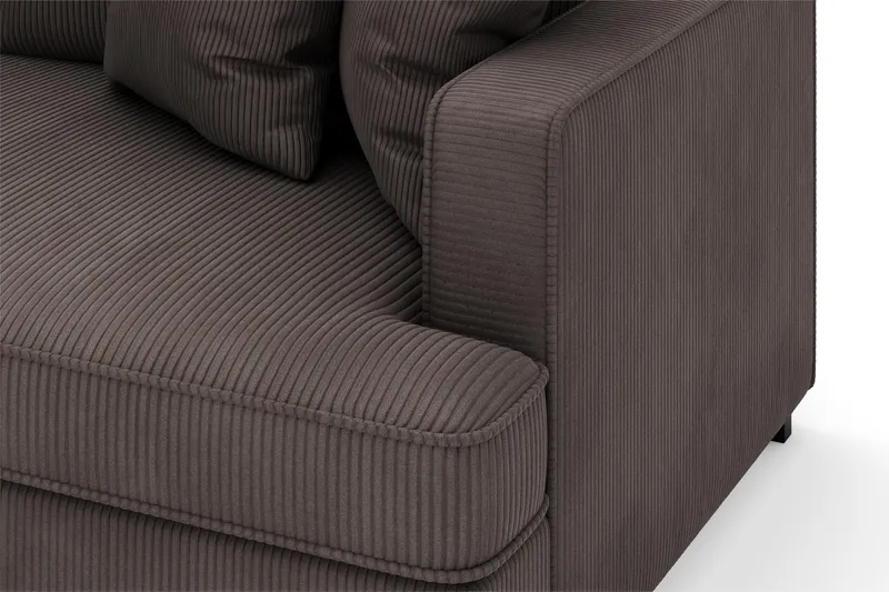 Rossita 4-sits Vänstervänd L-formad Djup Schäslongsoffa i Manchester - Mörkgrå - Möbler - Soffa - Divansoffor & schäslongsoffa