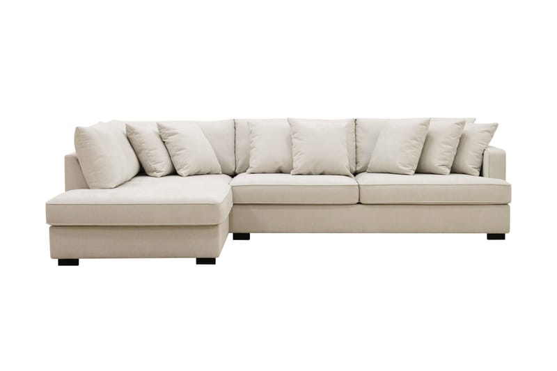Rossita 4-sits Vänstervänd L-formad Djup Schäslongsoffa i Tyg - Beige - Möbler - Soffa - Divansoffor & schäslongsoffa