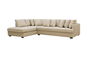 Rossita 4-sits Vänstervänd L-formad Djup Schäslongsoffa med Hel dyna i Bouclé - Beige - Möbler - Soffa - Divansoffor & schäslongsoffa