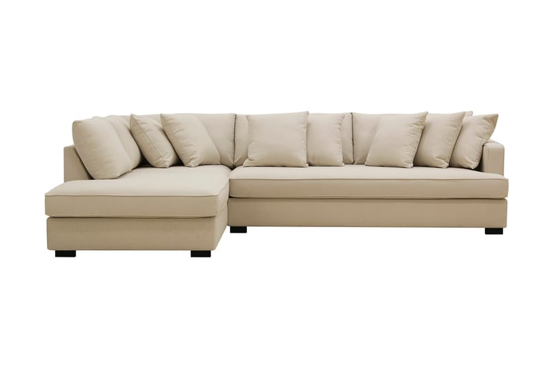 Rossita 4-sits Vänstervänd L-formad Djup Schäslongsoffa med Hel dyna i Bouclé - Beige - Möbler - Soffa - Divansoffor & schäslongsoffa
