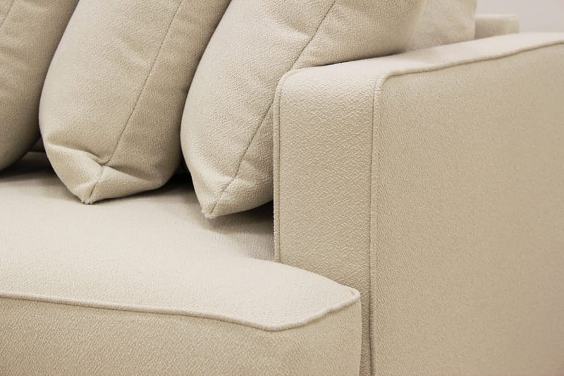 Rossita 4-sits Vänstervänd L-formad Djup Schäslongsoffa med Hel dyna i Bouclé - Beige - Möbler - Soffa - Divansoffor & schäslongsoffa