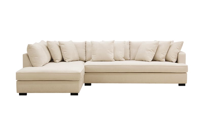 Rossita 4-sits Vänstervänd L-formad Djup Schäslongsoffa med Hel dyna i Chenille - Beige - Möbler - Soffa - Divansoffor & schäslongsoffa